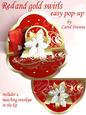 Red & Gold Swirls with Poinsettia