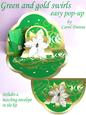 Green and Gold Swirls with Poinsettia Easy Pop-up