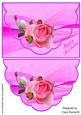 Pink Swirls and Roses -faux Envelope Card