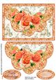 Peach Roses -faux Envelope Card