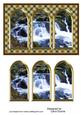 Three Arches Card - Beautiful Waterfall - Brown Check