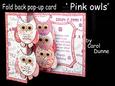 Fold Back Pop-up Pink Owls