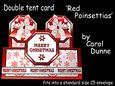 Double Tent Cards- Red Poinsettias
