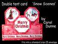 Double Tent Cards- Snow Scenes -red