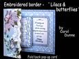 Embroidered Border - Lilacs & Butterflies