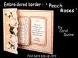 Embroidered Border - Peach Roses