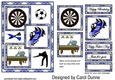 Three squares- Darts, beer & football (Blue)