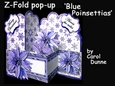 Z-Fold pop-up Blue Poinsettias