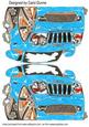 Blue Car Shaped Card