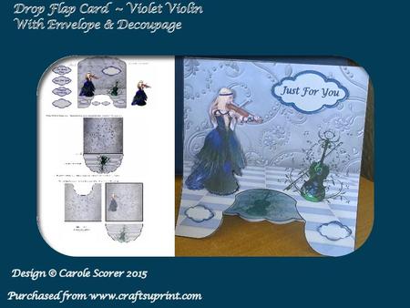 Violet Violinist Drop Flap Card with Envelope