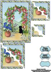 Cat and Floral Arch Corner Stacker