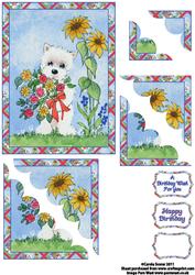 Westie with Flowers