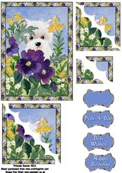 Westie with Pansies Corner Stacker