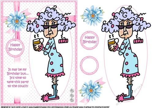 Stella takes her birthday to the couch quick card