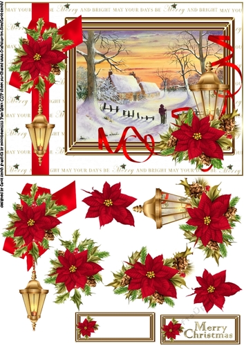 Walking home in the snow decoupage