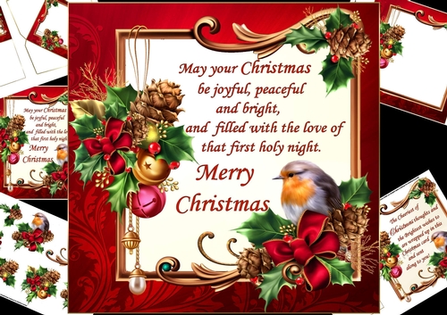 8x8 peaceful and bright Christmas choice of verses mini kit