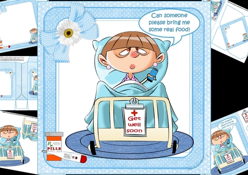8x8 Get well soon with hospital food female mini kit