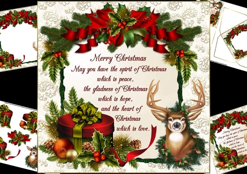 8x8 Christmas stag with verse mini kit
