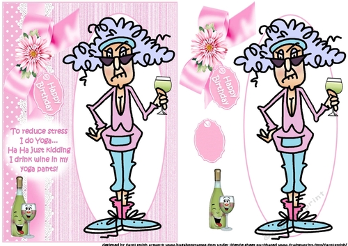 Stella wine and yoga quick card