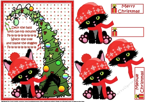 cat-nip Christmas decoupage
