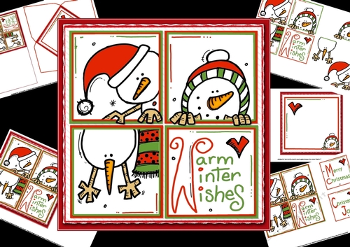 7x7 Snowman winter wishes