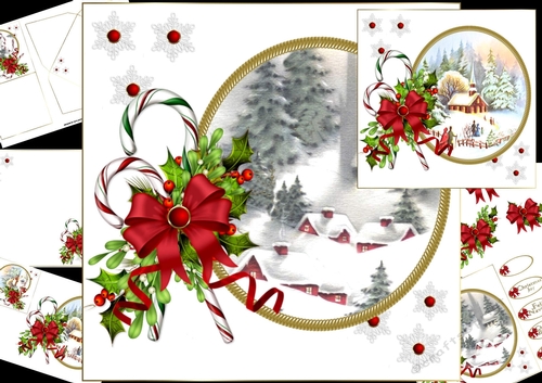 8x8 Christmas church choice of 2 scenes mini kit