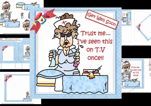 8x8 Nurse Margaret watches TV. mini kit