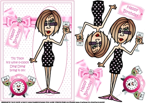 J.J Its wine o-clock decoupage