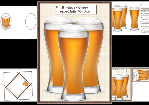 Birthday Cheers, dad, son, brother, etc mini kit