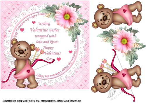 Valentine wishes with hugs and kisses