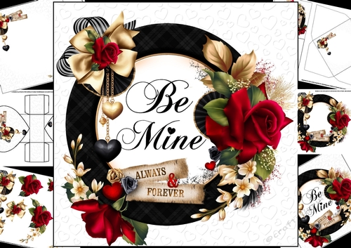 8x8 Valentine be mine always and forever mini kit