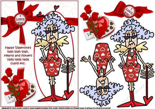 Stella hearts and flowers blah blah blah, decoupage