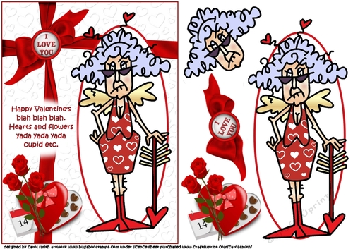 Stella hearts and flowers blah blah blah, quick card