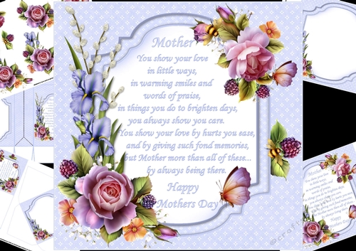 8x8 Mothers day verse with English roses mini kit