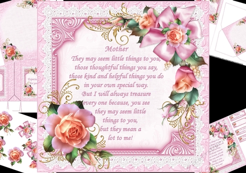 8x8 Mother verse with roses mini kit