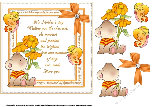 7x7 Daisy bear sends love for mum