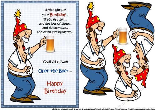 Stan open the beer decoupage