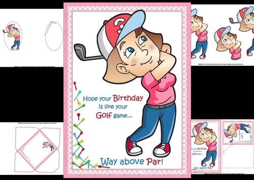 Mary and her golf game mini kit