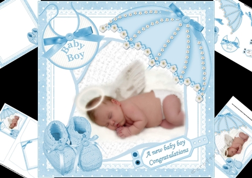 8x8 an angel baby boy mini kit