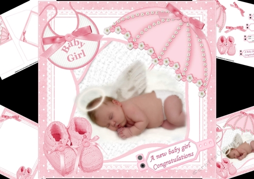 8x8 an angel baby girl mini kit