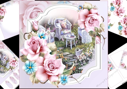 8x8 Cool roses with afternoon tea mini kit