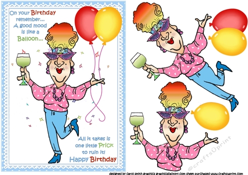 Edna and her birthday balloons 