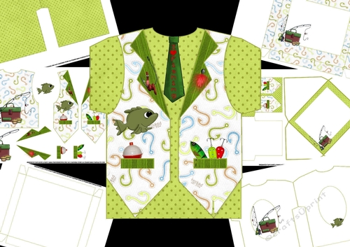 Fishing Shirt shaped card for the men  mini kiit