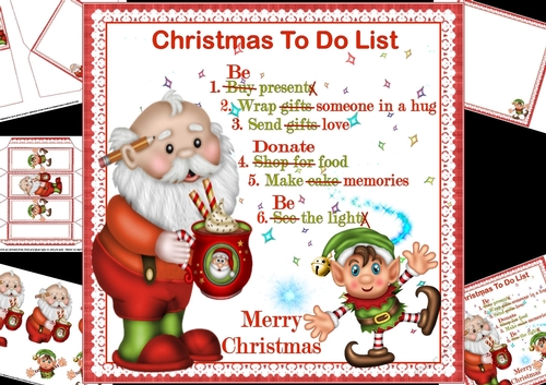 8x8 Christmas to do list mini kit