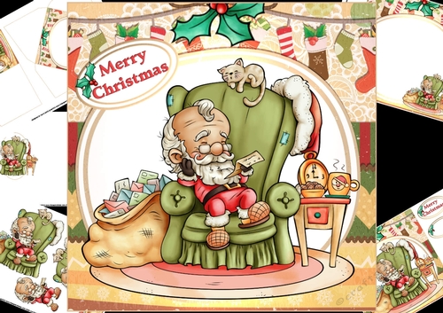 8x8 Santas reading his letters mini kit