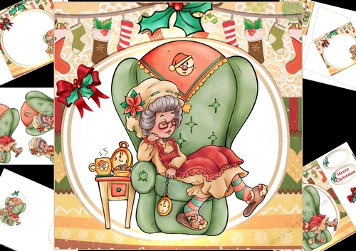 8x8 Mrs Claus waiting for Santa mini kit