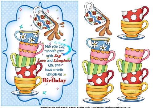 Your cup runneth over decoupage