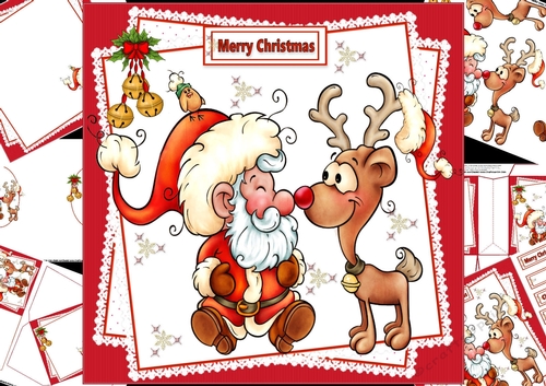 8x8 Santa loves Rudolf mini kit