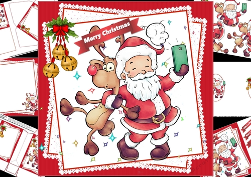 8x8 Santa and Rudolf selfie time mini kit