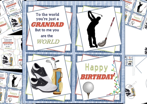 8x8 The world to me Grandad golf mini kit